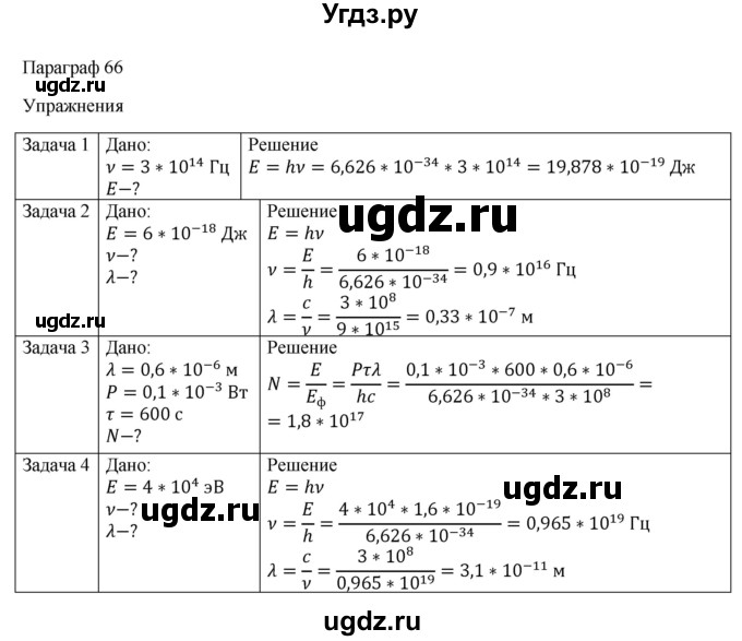 ГДЗ (Решебник) по физике 11 класс Грачев А.В. / § / 66(продолжение 2)