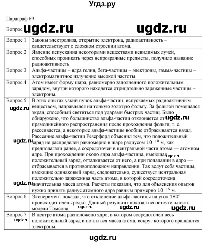 ГДЗ (Решебник) по физике 11 класс Грачев А.В. / § / 69