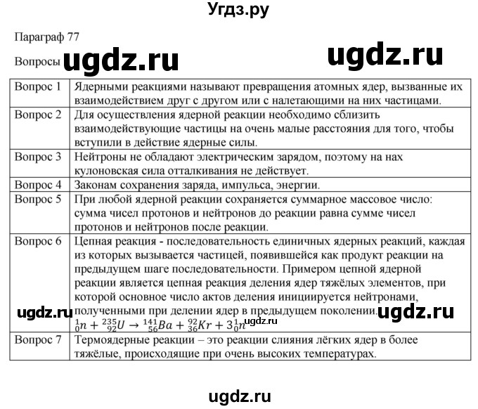 ГДЗ (Решебник) по физике 11 класс Грачев А.В. / § / 77