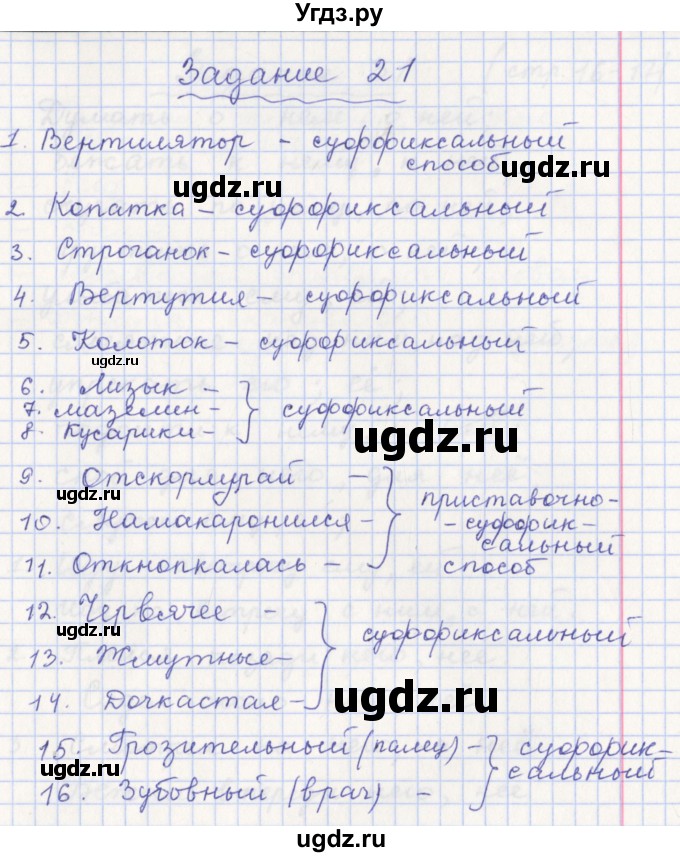 ГДЗ (Решебник) по русскому языку 7 класс (рабочая тетрадь) Бабайцева В.В. / задание / 21