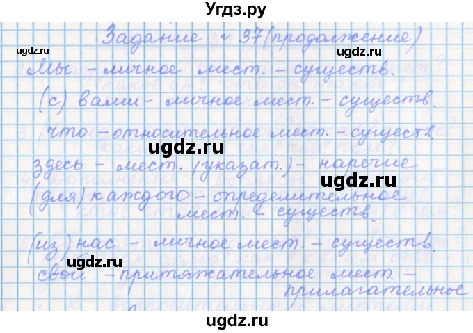 ГДЗ (Решебник) по русскому языку 7 класс (рабочая тетрадь) Бабайцева В.В. / задание / 37(продолжение 2)