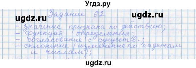 ГДЗ (Решебник) по русскому языку 7 класс (рабочая тетрадь) Бабайцева В.В. / задание / 62