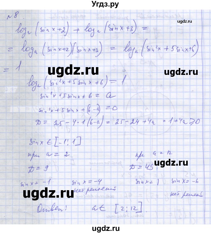 ГДЗ (Решебник) по алгебре 11 класс (дидактические материалы) Шабунин М.И. / глава 7 / подготовка  к экзамену / 8