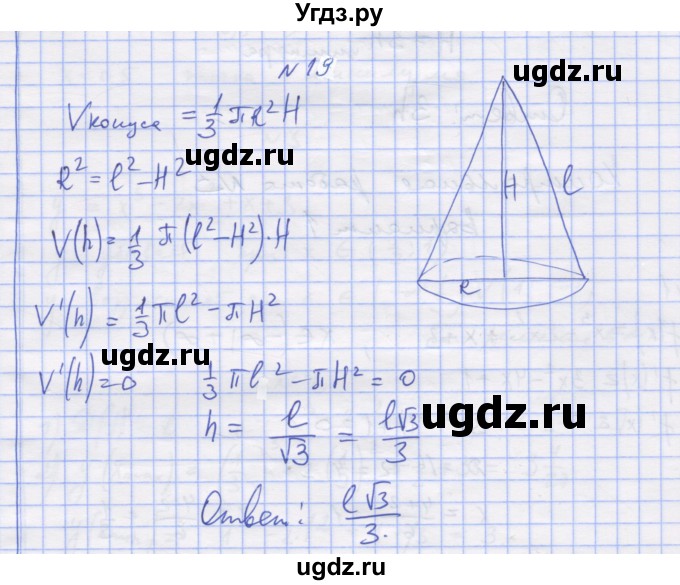 ГДЗ (Решебник) по алгебре 11 класс (дидактические материалы) Шабунин М.И. / глава 9 / § 52 / вариант 2 / 19