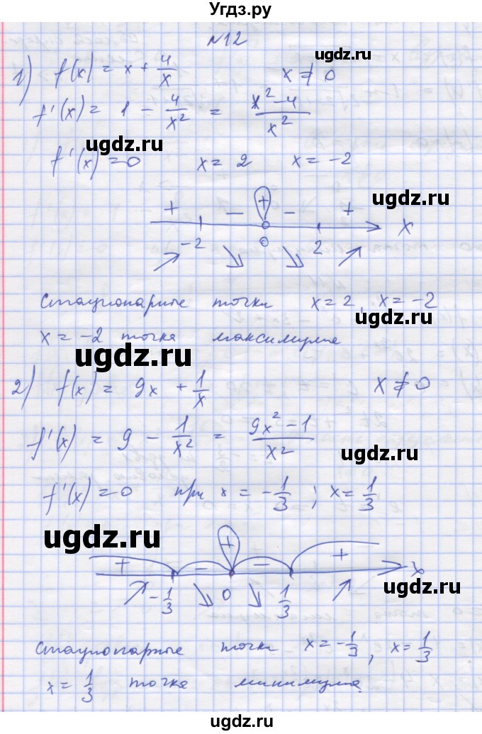 ГДЗ (Решебник) по алгебре 11 класс (дидактические материалы) Шабунин М.И. / глава 9 / подготовка  к экзамену / 12