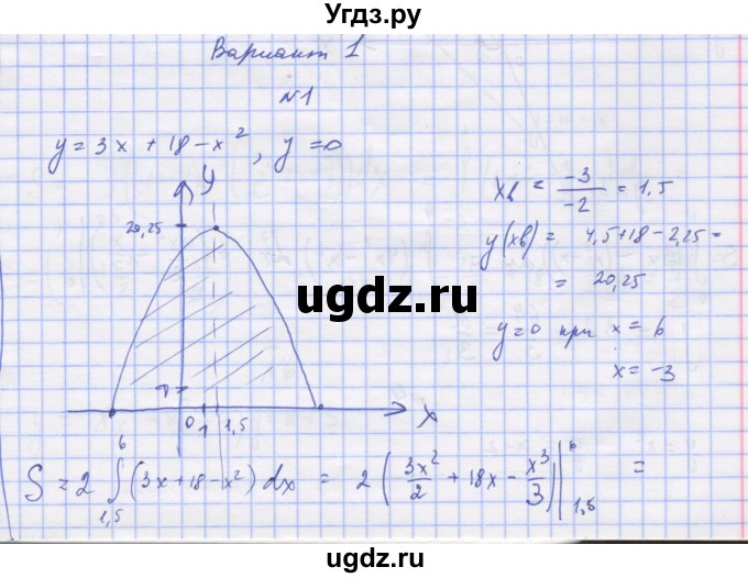 ГДЗ (Решебник) по алгебре 11 класс (дидактические материалы) Шабунин М.И. / глава 10 / § 58 / вариант 1 / 1