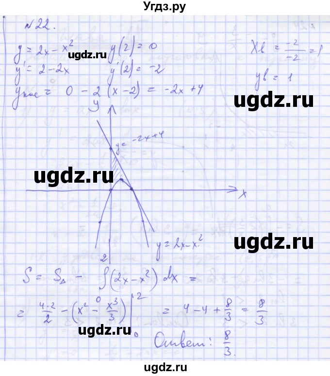 ГДЗ (Решебник) по алгебре 11 класс (дидактические материалы) Шабунин М.И. / глава 10 / подготовка  к экзамену / 22