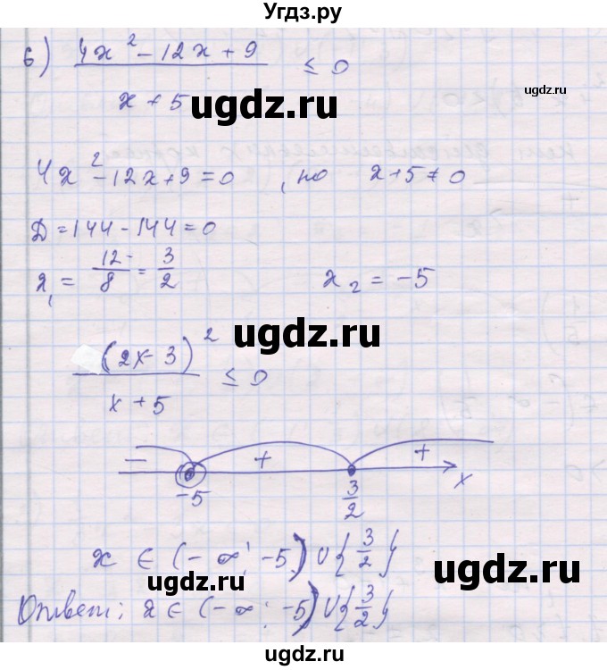 ГДЗ (Решебник) по алгебре 10 класс (дидактические материалы) Шабунин М.И. / повторение курса алгебры 7-9 классов / метод интервалов / вариант 1 / 6