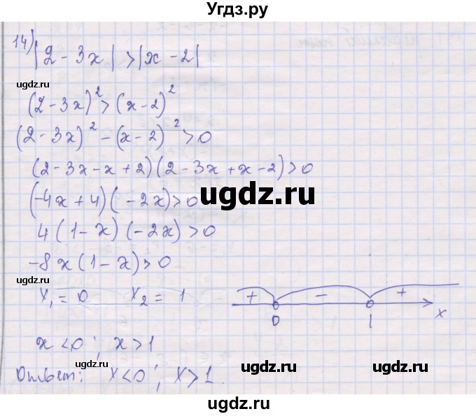 ГДЗ (Решебник) по алгебре 10 класс (дидактические материалы) Шабунин М.И. / повторение курса алгебры 7-9 классов / уравнения и неравенства / вариант 1 / 14