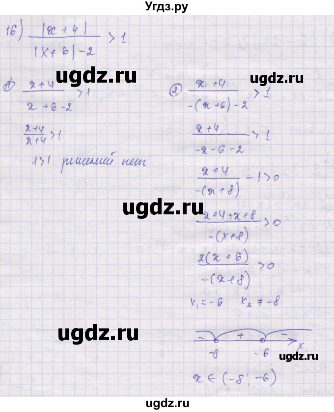 ГДЗ (Решебник) по алгебре 10 класс (дидактические материалы) Шабунин М.И. / повторение курса алгебры 7-9 классов / уравнения и неравенства / вариант 1 / 16