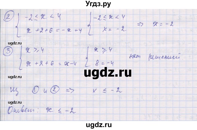 ГДЗ (Решебник) по алгебре 10 класс (дидактические материалы) Шабунин М.И. / повторение курса алгебры 7-9 классов / уравнения и неравенства / вариант 2 / 8(продолжение 2)