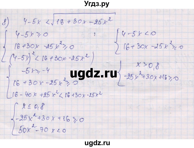 ГДЗ (Решебник) по алгебре 10 класс (дидактические материалы) Шабунин М.И. / глава 2 / подготовка к экзамену / 8