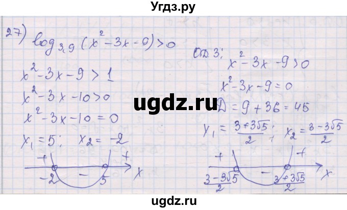 ГДЗ (Решебник) по алгебре 10 класс (дидактические материалы) Шабунин М.И. / глава 4 / § 20 / вариант 1 / 27