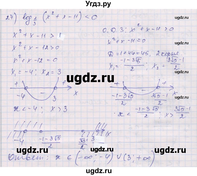 ГДЗ (Решебник) по алгебре 10 класс (дидактические материалы) Шабунин М.И. / глава 4 / § 20 / вариант 2 / 27