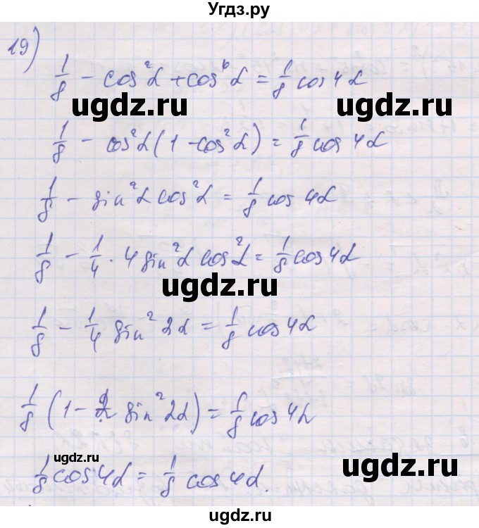 ГДЗ (Решебник) по алгебре 10 класс (дидактические материалы) Шабунин М.И. / глава 5 / § 29 / вариант 2 / 19