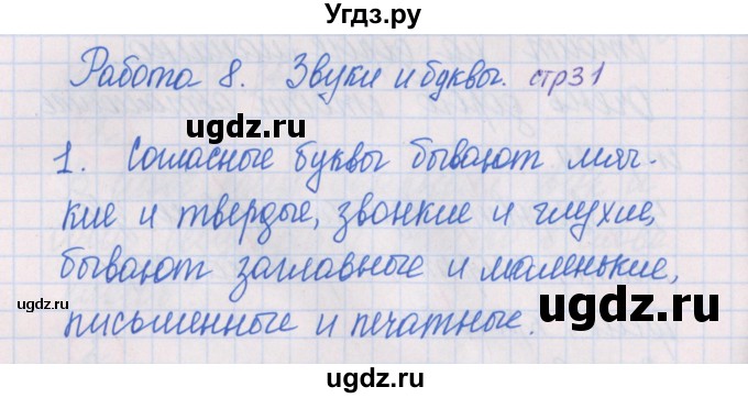 ГДЗ (Решебник) по русскому языку 1 класс (контрольно-измерительные материалы) Курлыгина О.Е. / страница / 31