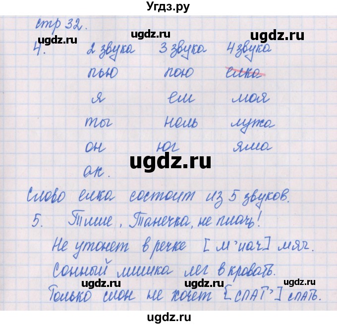 ГДЗ (Решебник) по русскому языку 1 класс (контрольно-измерительные материалы) Курлыгина О.Е. / страница / 32