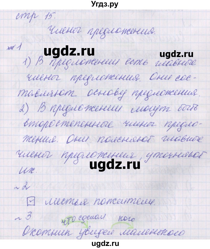 ГДЗ (Решебник) по русскому языку 2 класс (проверочные работы) Канакина В.П. / страница / 15