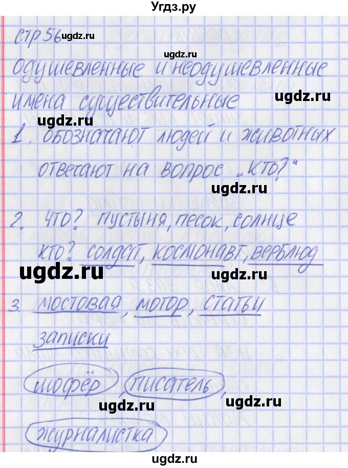 ГДЗ (Решебник) по русскому языку 2 класс (тетрадь учебных достижений) Канакина В.П. / страница / 56