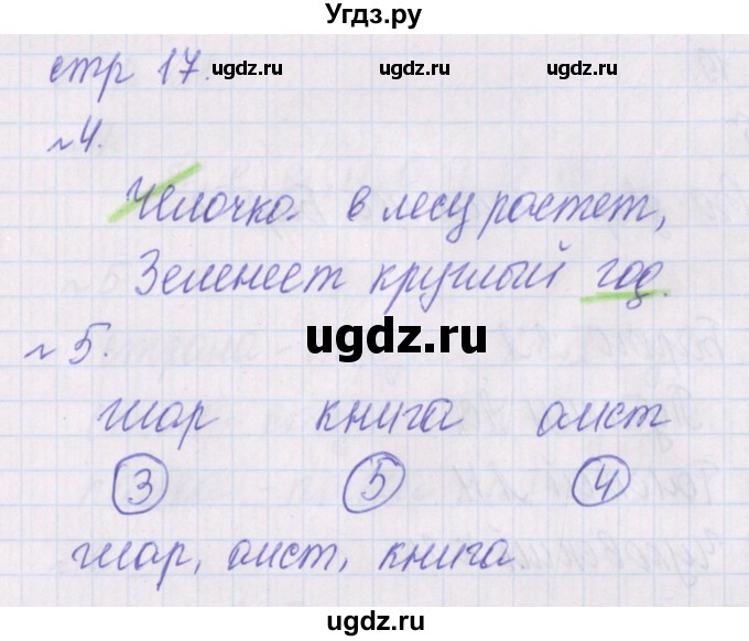 ГДЗ (Решебник) по русскому языку 1 класс (проверочные работы) Канакина В.П. / страница / 17