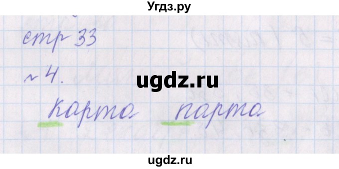 ГДЗ (Решебник) по русскому языку 1 класс (проверочные работы) Канакина В.П. / страница / 33