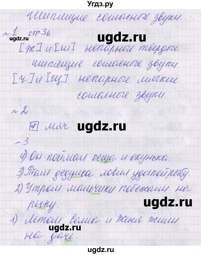 ГДЗ (Решебник) по русскому языку 1 класс (проверочные работы) Канакина В.П. / страница / 36