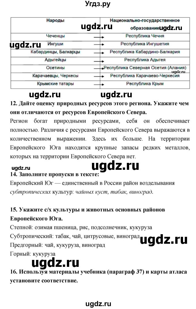 ГДЗ (Решебник) по географии 9 класс (рабочая тетрадь) Баринова И.И. / страница номер / 84–95(продолжение 6)