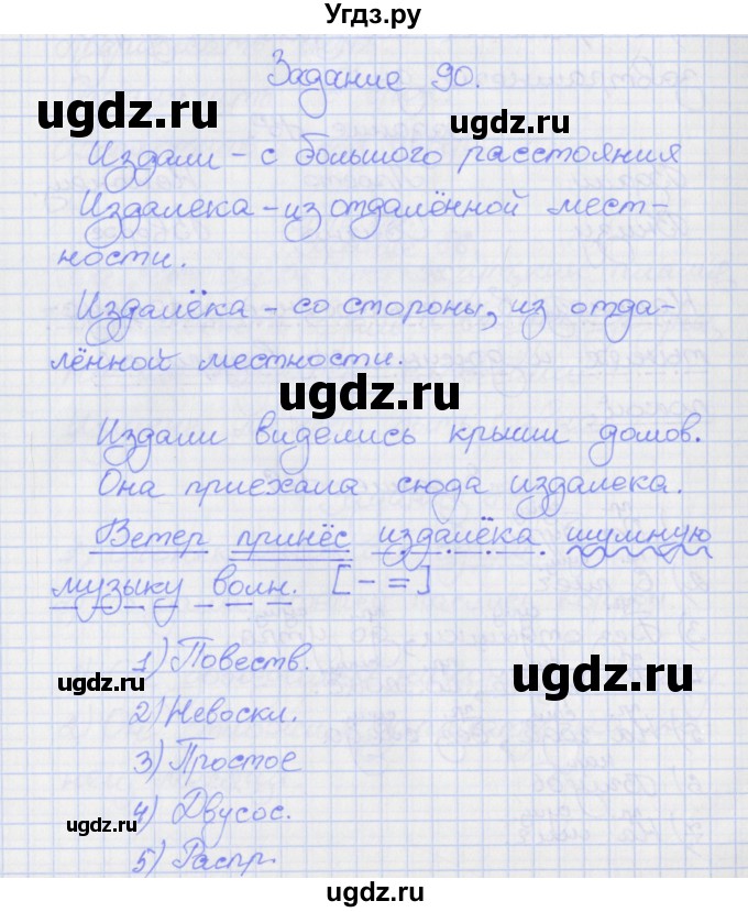 ГДЗ (Решебник) по русскому языку 7 класс (рабочая тетрадь) Ларионова Л.Г. / упражнение / 90