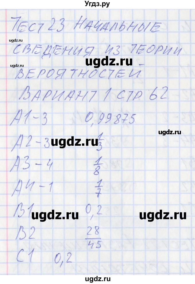 ГДЗ (Решебник) по алгебре 9 класс (контрольно-измерительные материалы) Мартышова Л.И. / тест 23. вариант-№ / 1