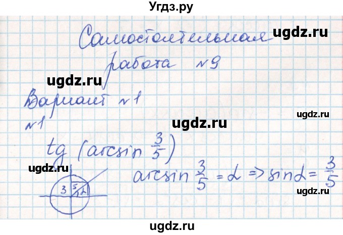 ГДЗ (Решебник) по алгебре 10 класс (контрольно-измерительные материалы) Рурукин А.Н. / самостоятельные работы / СР-9. вариант / 1