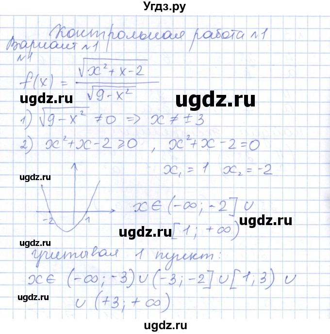 ГДЗ (Решебник) по алгебре 10 класс (контрольно-измерительные материалы) Рурукин А.Н. / контрольные работы / КР-1. вариант / 1