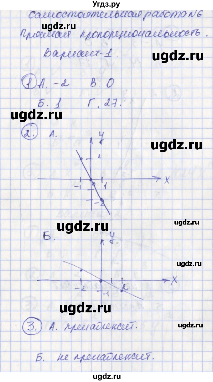 ГДЗ (Решебник) по алгебре 7 класс (контрольно-измерительные материалы) Мартышова Л.И. / самостоятельные работы / СР-6. вариант номер / 1