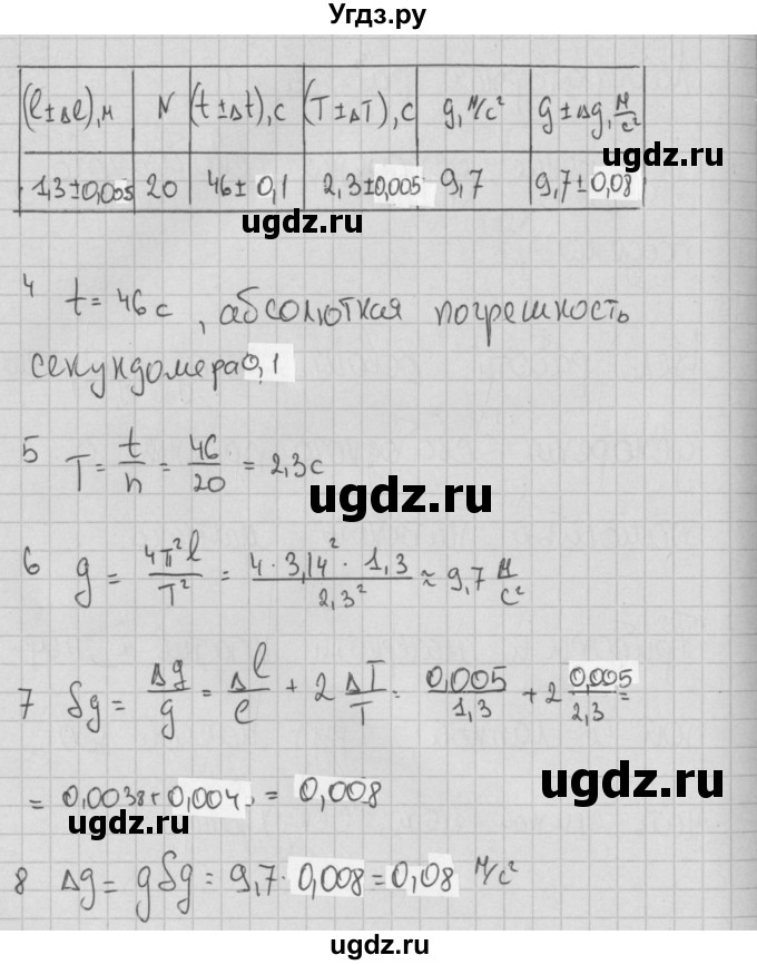ГДЗ (Решебник) по физике 10 класс (тетрадь для лабораторных работ) Пурышева Н.С. / лабораторная работа номер / 1(продолжение 2)