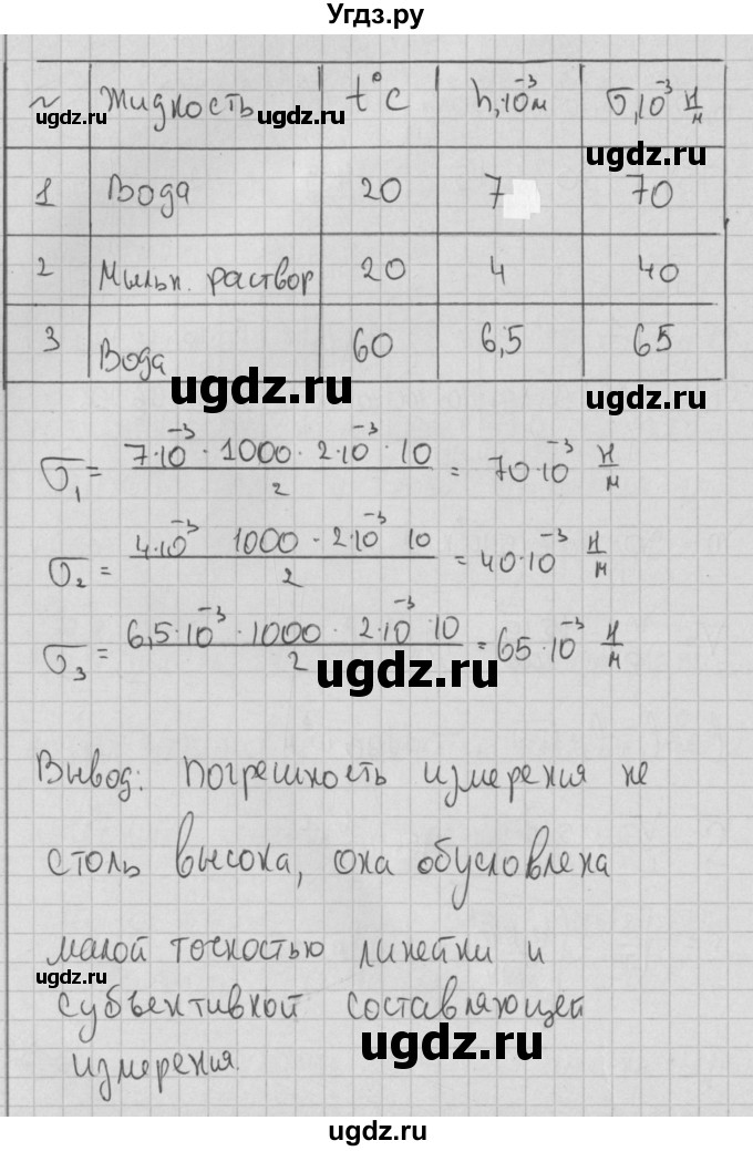 ГДЗ (Решебник) по физике 10 класс (тетрадь для лабораторных работ) Пурышева Н.С. / лабораторная работа номер / 9(продолжение 3)