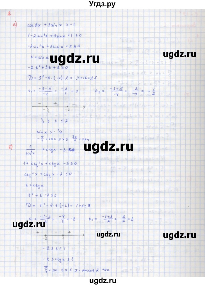 ГДЗ (Решебник) по алгебре 10 класс (самостоятельные и контрольные работы ) Ершова А.П. / самостоятельные работы / С-19. вариант номер / 1(продолжение 2)