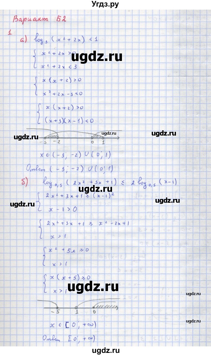 ГДЗ (Решебник) по алгебре 10 класс (самостоятельные и контрольные работы ) Ершова А.П. / самостоятельные работы / С-32. вариант номер / Б2