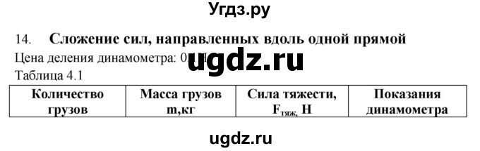 ГДЗ (Решебник) по физике 7 класс (тетрадь-практикум) Белага В.В. / лабораторная работа номер / 14