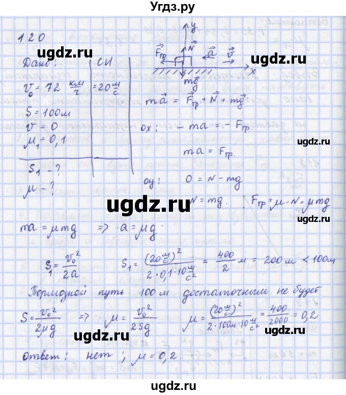 ГДЗ (Решебник) по физике 9 класс (рабочая тетрадь) Пурышева Н.С. / задание-№ / 120