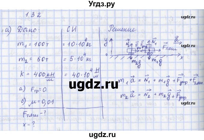 ГДЗ (Решебник) по физике 9 класс (рабочая тетрадь) Пурышева Н.С. / задание-№ / 132