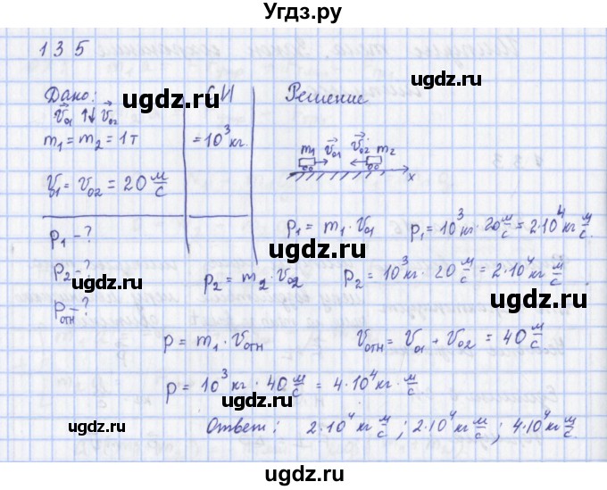 ГДЗ (Решебник) по физике 9 класс (рабочая тетрадь) Пурышева Н.С. / задание-№ / 135