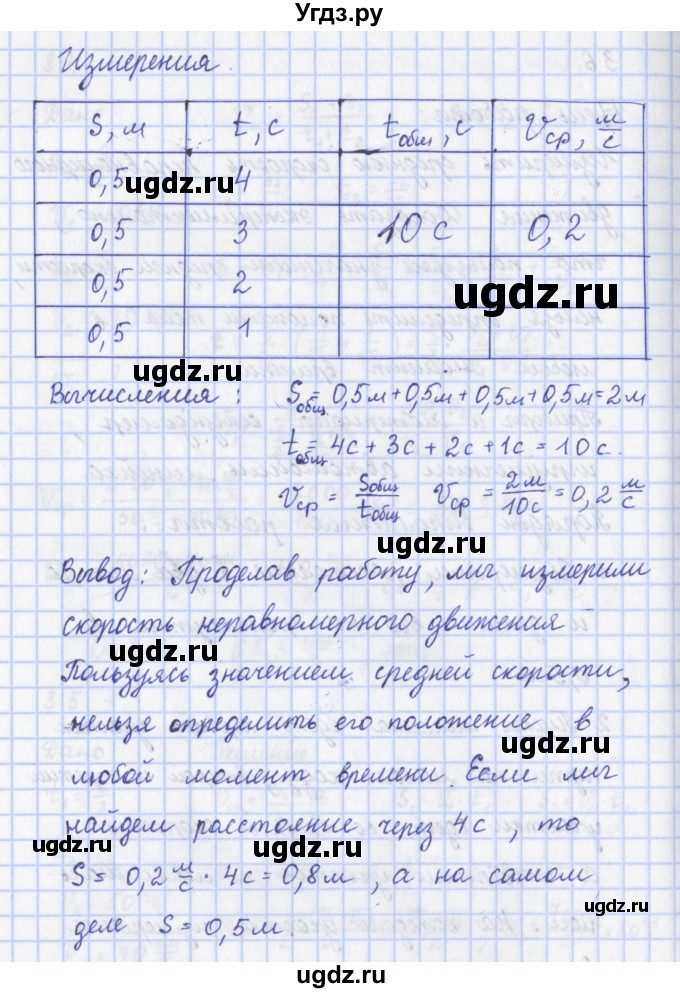 ГДЗ (Решебник) по физике 9 класс (рабочая тетрадь) Пурышева Н.С. / задание-№ / 36(продолжение 2)