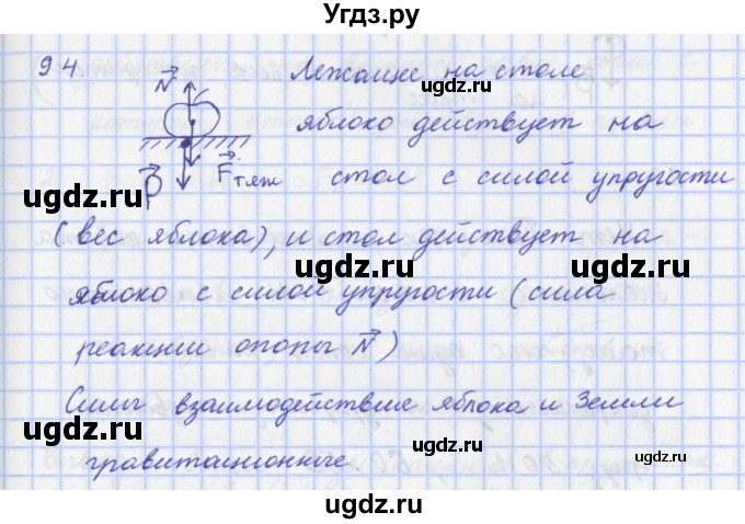ГДЗ (Решебник) по физике 9 класс (рабочая тетрадь) Пурышева Н.С. / задание-№ / 94