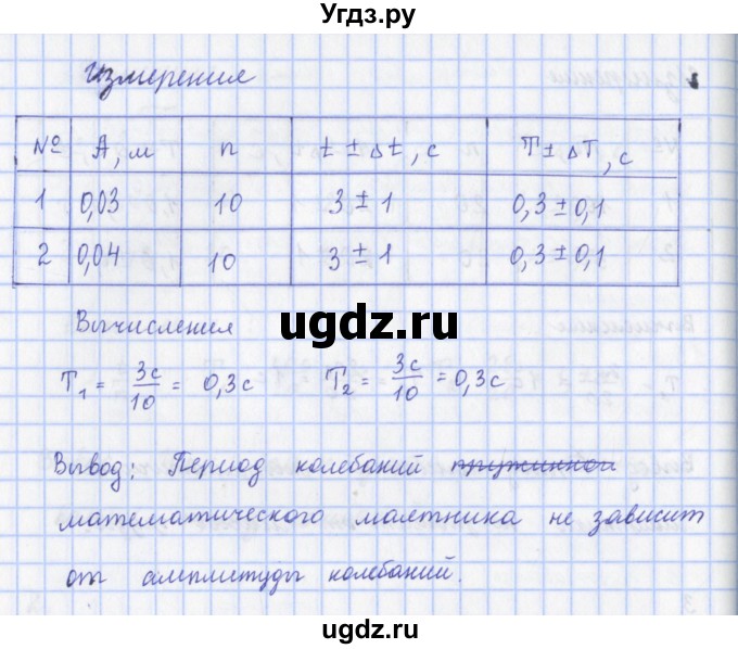ГДЗ (Решебник) по физике 9 класс (рабочая тетрадь) Пурышева Н.С. / лабораторная работа-№ / 6(продолжение 5)