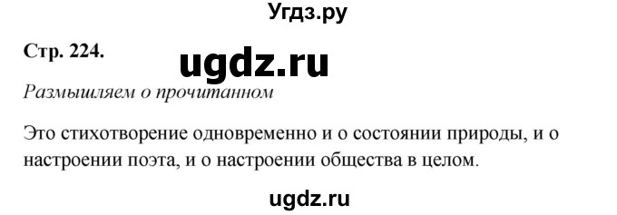 ГДЗ (Решебник к учебнику 2017) по литературе 8 класс Коровина В.Я. / часть 1 (страница) / 224