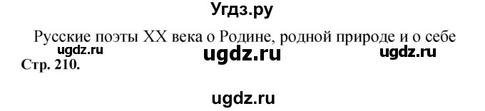 ГДЗ (Решебник к учебнику 2017) по литературе 8 класс Коровина В.Я. / часть 2 (страница) / 210