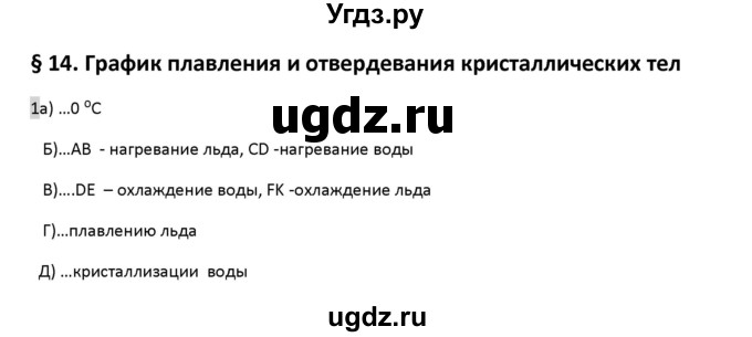 ГДЗ (Решебник) по физике 8 класс (рабочая тетрадь) Перышкин А.В. / §-№ / 14