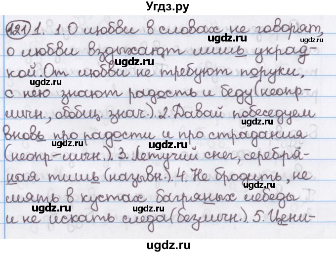 ГДЗ (Решебник №1) по русскому языку 11 класс Л.A. Мурина / упражнение номер / 121