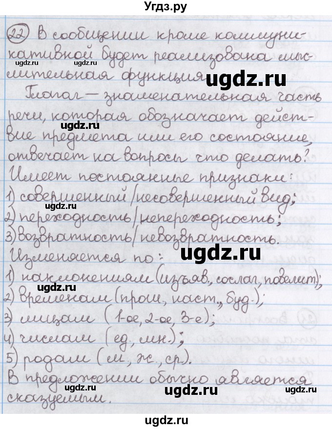 ГДЗ (Решебник №1) по русскому языку 11 класс Мурина Л.А. / упражнение номер / 22