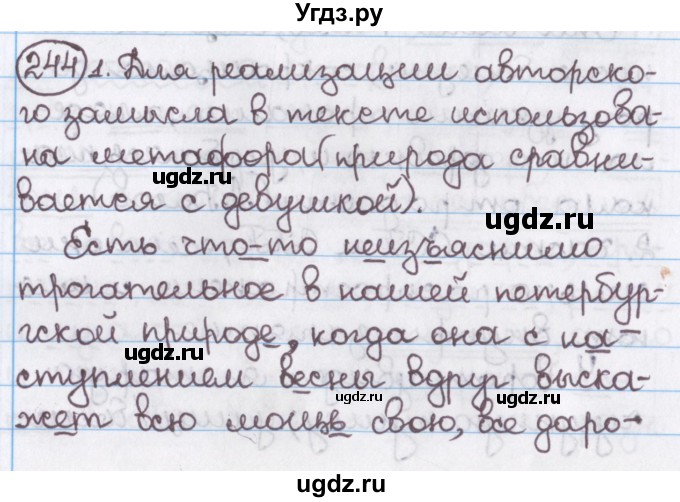 ГДЗ (Решебник №1) по русскому языку 11 класс Мурина Л.А. / упражнение номер / 244