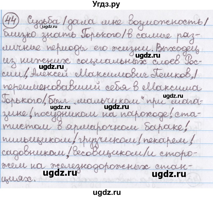 ГДЗ (Решебник №1) по русскому языку 11 класс Мурина Л.А. / упражнение номер / 44